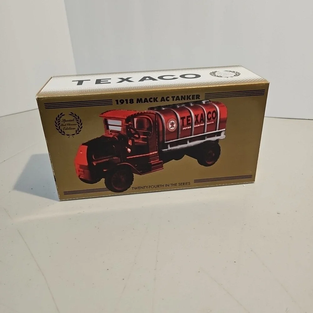 TEXACO 1918 MACK AC TANKER DELIVERY TRUCK RED CHROME EDITION - #24 in Series